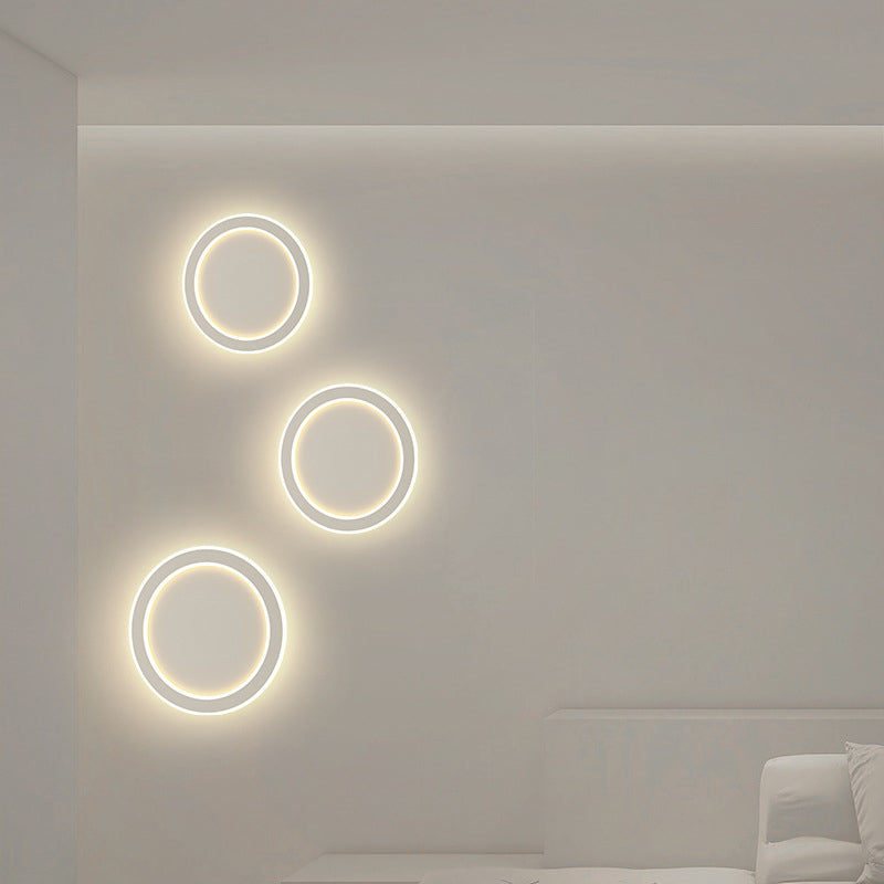 Round Disc Shape Wall Sconce Modern Style Acrylic 1 Light Sconce in White