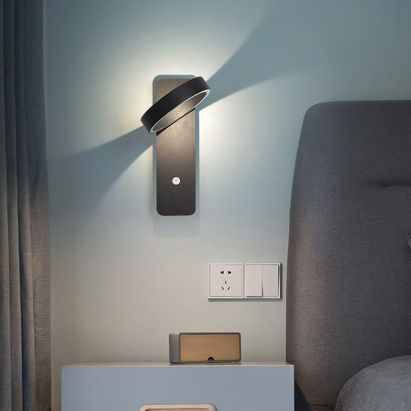 Metal Drum Wall Light Fixture Minimalist 1 Light Wall Lighting for Bedroom