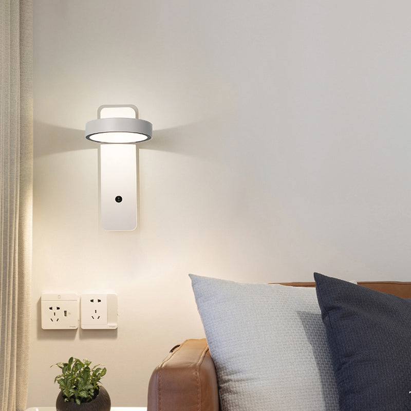 Metal Drum Wall Light Fixture Minimalist 1 Light Wall Lighting for Bedroom