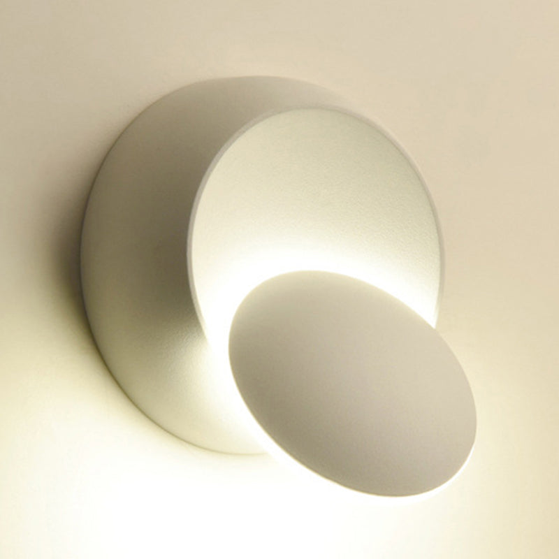 Round Disc Shape Wall Sconce Modern Style Acrylic 1 Light Sconce in Black / White
