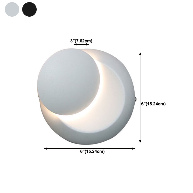 Round Disc Shape Wall Sconce Modern Style Acrylic 1 Light Sconce in Black / White