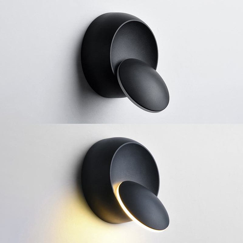 Round Disc Shape Wall Lamp Modern Style Acrylic 1 Light Sconce in White