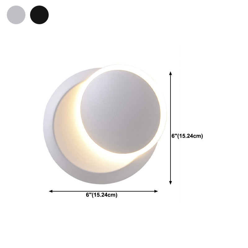 Round Disc Shape Wall Lamp Modern Style Acrylic 1 Light Sconce in White