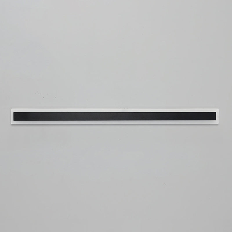 1 Light Linear Wall Sconce Contemporary Metal Wall Mounted Lighting in Black
