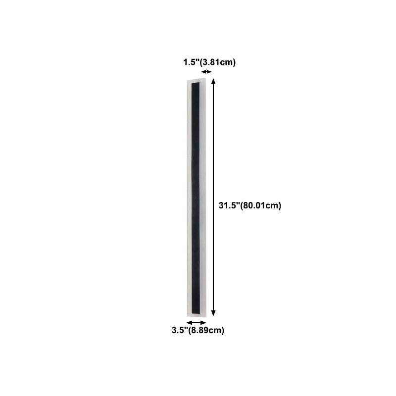 1 Light Linear Wall Sconce Contemporary Metal Wall Mounted Lighting in Black