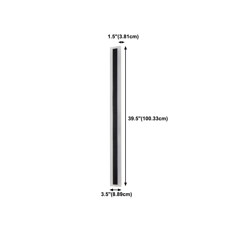 1 Light Linear Wall Sconce Contemporary Metal Wall Mounted Lighting in Black