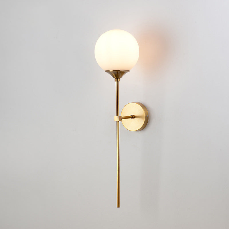 Modern Glass Wall Sconce Minimalist Metal Wall Light Fixture