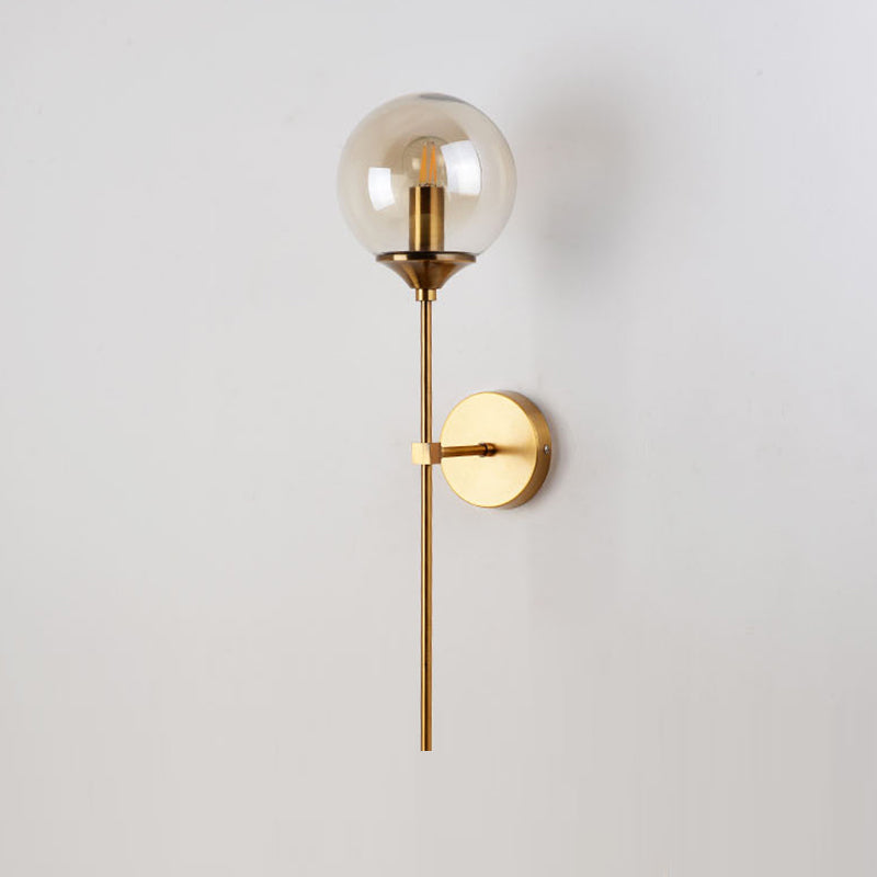 Modern Glass Wall Sconce Minimalist Metal Wall Light Fixture