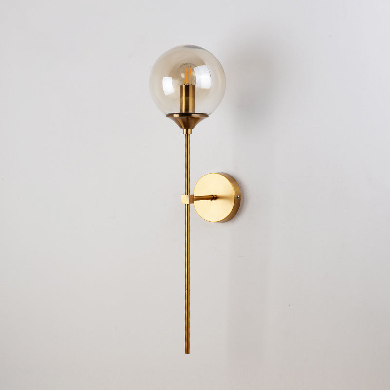 Modern Glass Wall Sconce Minimalist Metal Wall Light Fixture