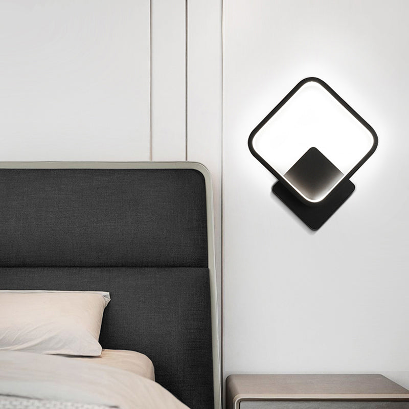 Metal Modern Wall Sconce Geometric Shape Wall Light with Silicone Shade for Bedroom