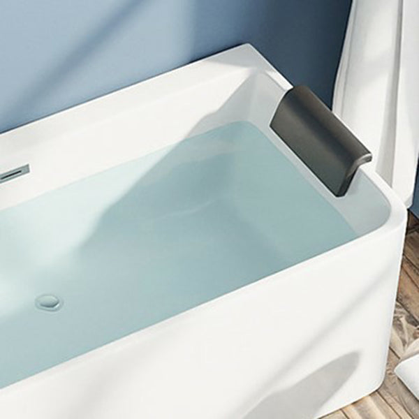 Freestanding Acrylic Bathtub Rectangular Modern Bathtub with Drain and Overflow Trim