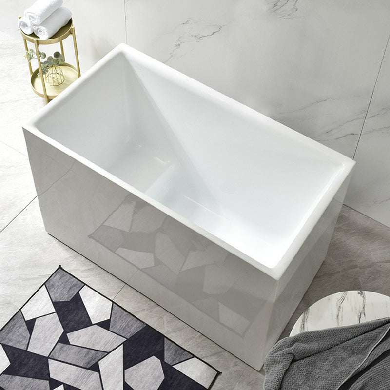 Acrylic Freestanding Bathtub Modern Rectangle Bathtub with Center Drain