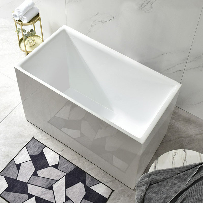 Acrylic Freestanding Bathtub Modern Rectangle Bathtub with Center Drain