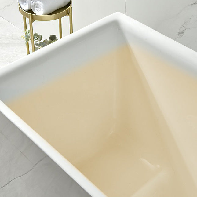Acrylic Freestanding Bathtub Modern Rectangle Bathtub with Center Drain