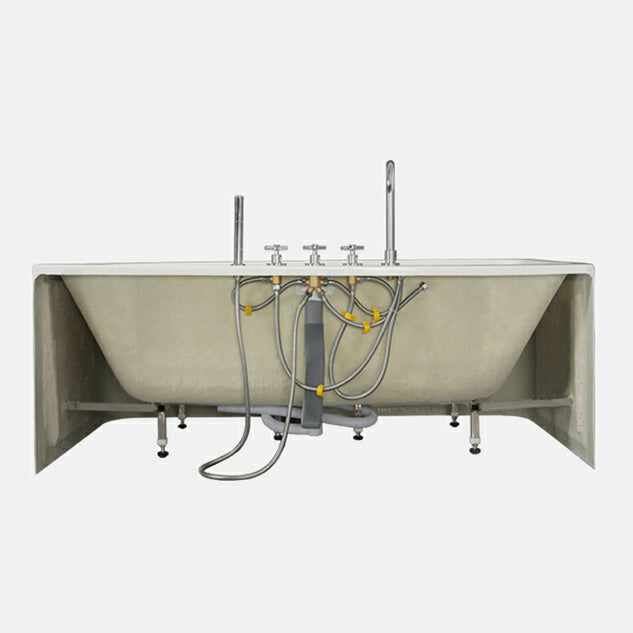 Contemporary Stand Alone Tub with Drain Bathroom White Acrylic Bathtub