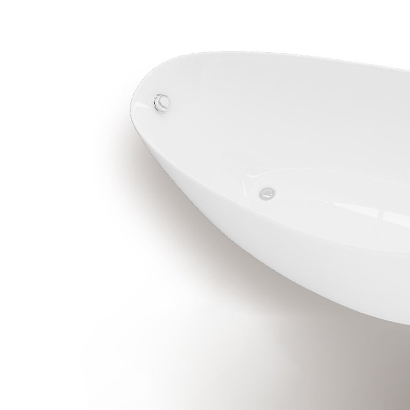 Acrylic Oval Bathtub for Bathroom Modern Soaking Freestanding Tub