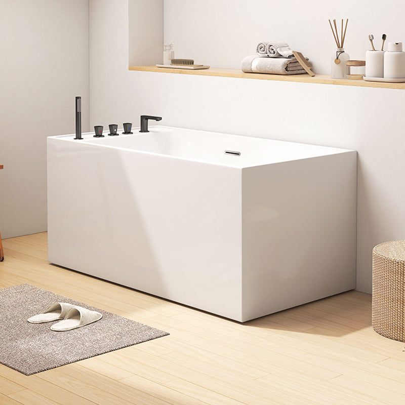 Rectangle Soaking Bathtub Freestanding Acrylic Bathtub with Faucet