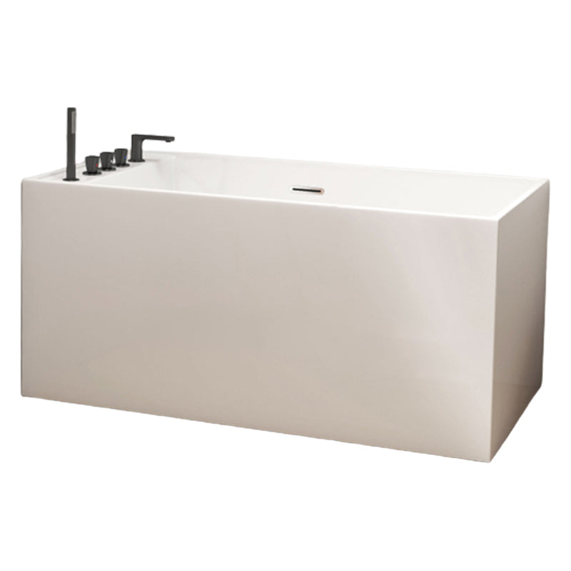 Rectangle Soaking Bathtub Freestanding Acrylic Bathtub with Faucet