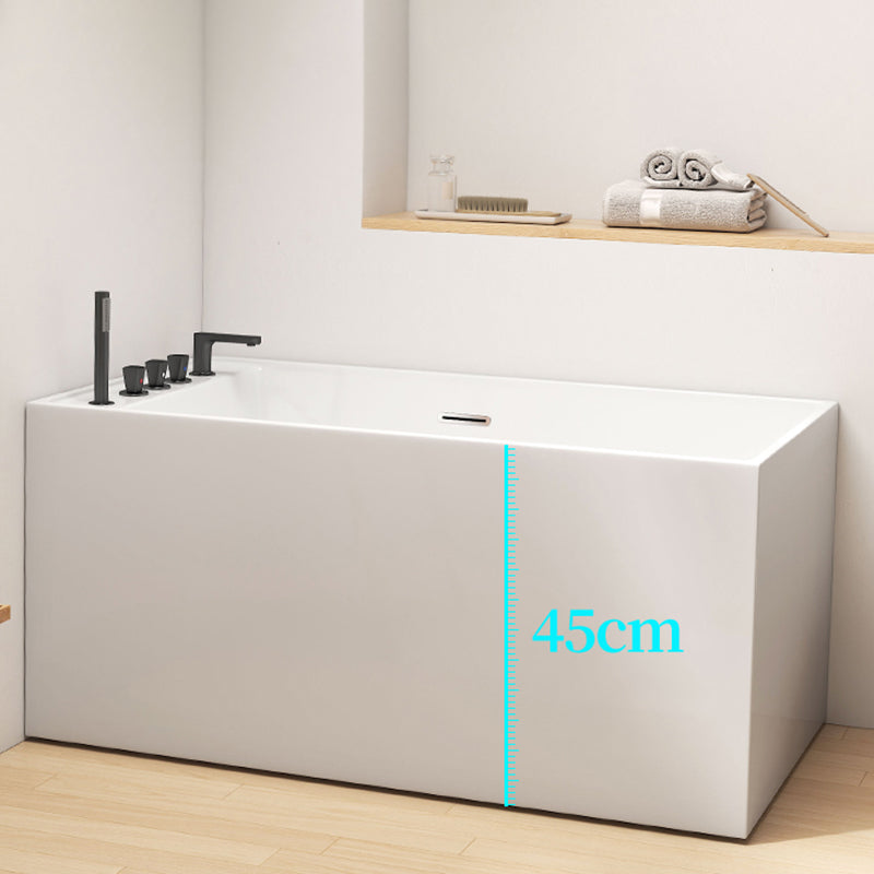 Rectangle Soaking Bathtub Freestanding Acrylic Bathtub with Faucet