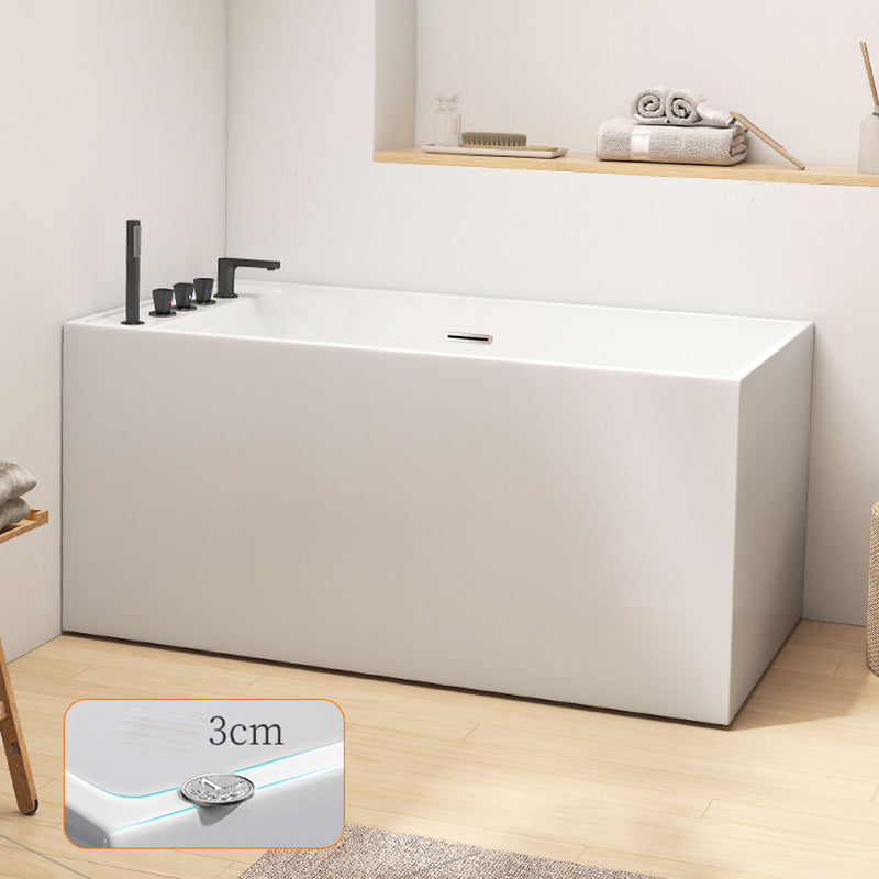 Rectangle Soaking Bathtub Freestanding Acrylic Bathtub with Faucet