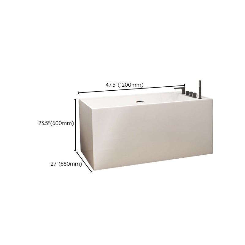 Rectangle Soaking Bathtub Freestanding Acrylic Bathtub with Faucet