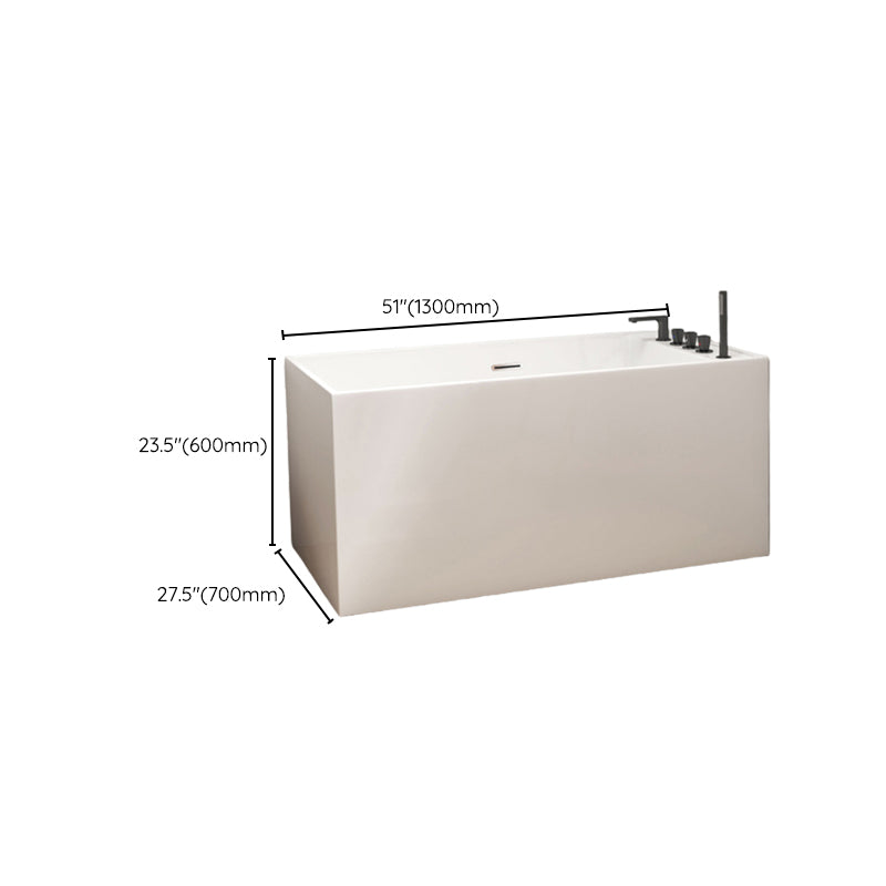 Rectangle Soaking Bathtub Freestanding Acrylic Bathtub with Faucet