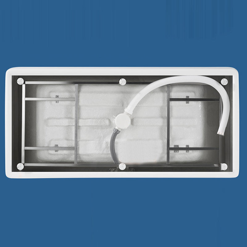 Freestanding Acrylic Bathtub Oval Soaking Tub  with Slotted Overflow & Pop-up Drain