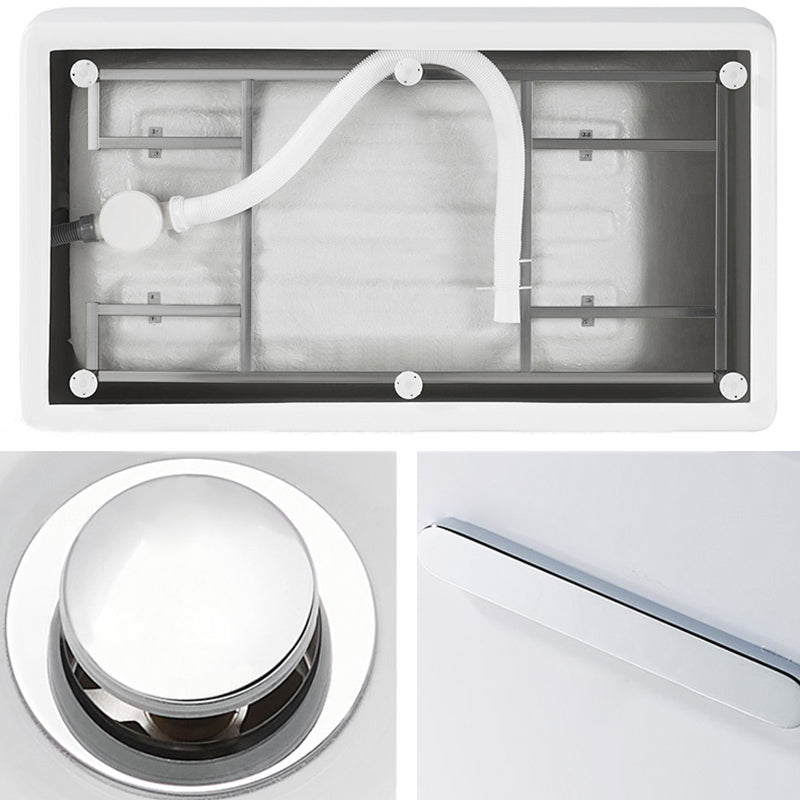 Freestanding Acrylic Bathtub Oval Soaking Tub  with Slotted Overflow & Pop-up Drain