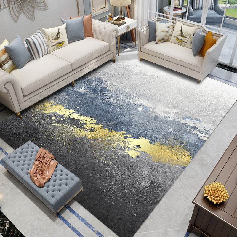 Grey Modern Carpet Polyester Graphic Carpet Stain Resistant Carpet for Drawing Room