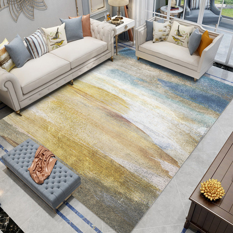 Grey Modern Carpet Polyester Graphic Carpet Stain Resistant Carpet for Drawing Room