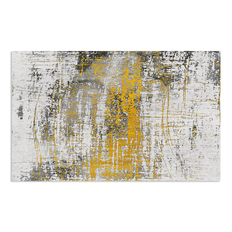 Modern Rug Gray Polyester Abstract Graphic Rug Stain Resistant Rug for Living Room
