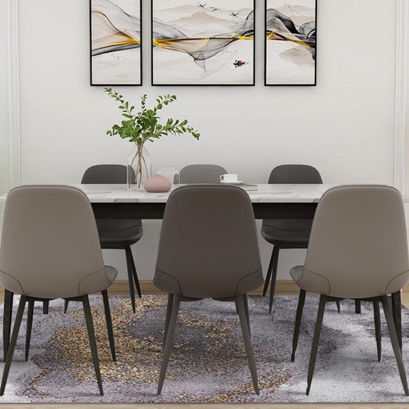 Modern Rug Gray Polyester Abstract Graphic Rug Stain Resistant Rug for Living Room