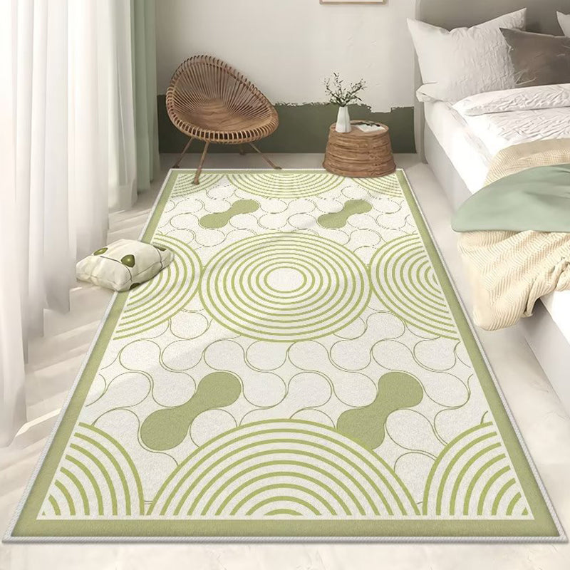 Brown Modern Rug Polyester Line Rug Washable Rug for Bedroom