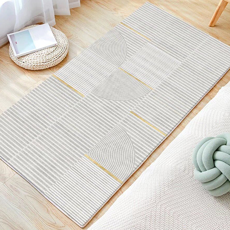 Light Gray Rug Polyester Color Piece Indoor Rug Washable Rug for Bedroom