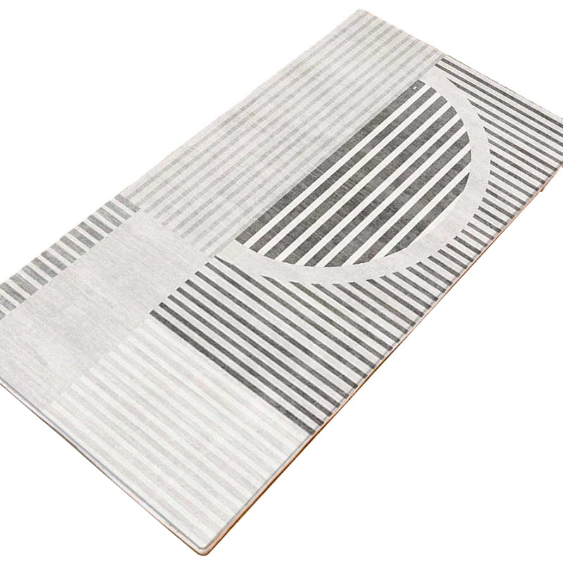 Light Gray Rug Polyester Color Piece Indoor Rug Washable Rug for Bedroom