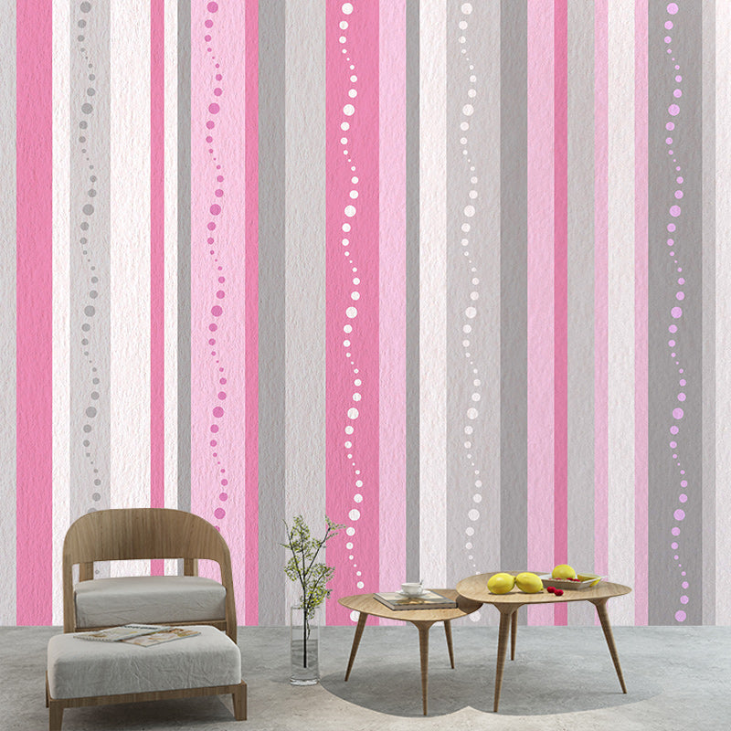 Modern Style Illustration Mural Wallpaper Stripe Indoor Wall Mural