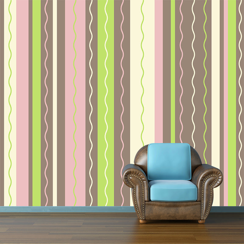 Modern Style Illustration Mural Wallpaper Stripe Indoor Wall Mural
