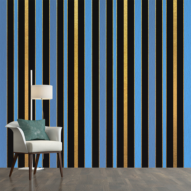 Illustration Stain Resistant Mural Wallpaper Stripe Sleeping Room Wall Mural