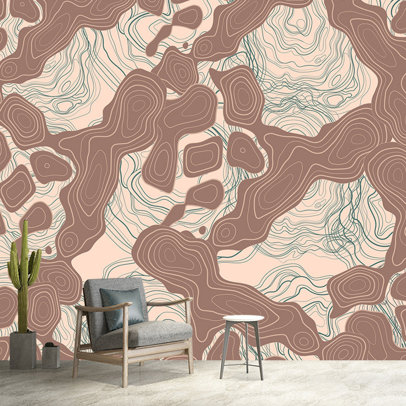 Abstract Art Resistant Mural Wallpaper Environment Friendly Sleeping Room Wall Mural