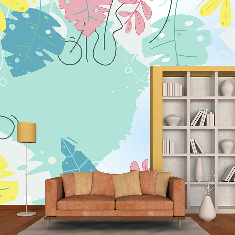 Decorative Wall Mural Wallpaper Tropical Plants Sitting Room Wall Mural