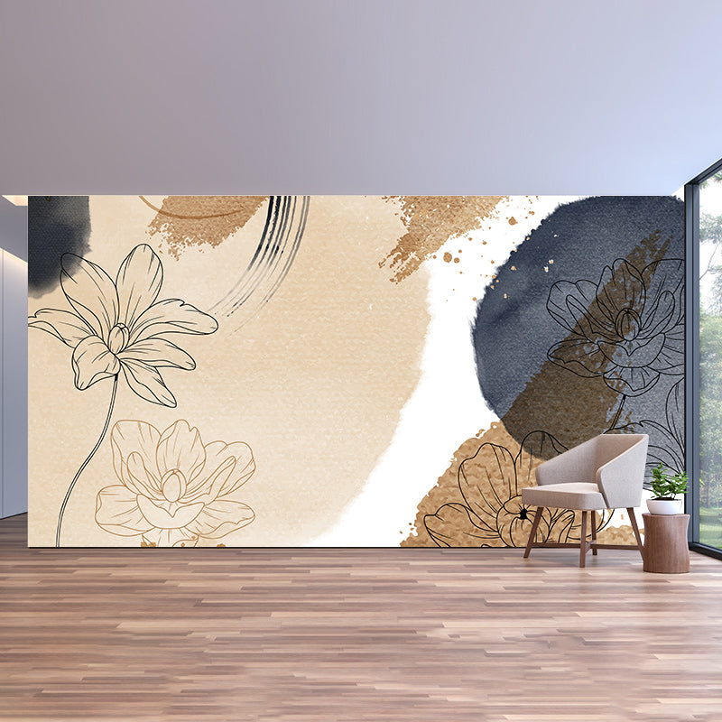 Illustration Wall Mural Wallpaper Plant Decoration Sitting Room Wall Mural