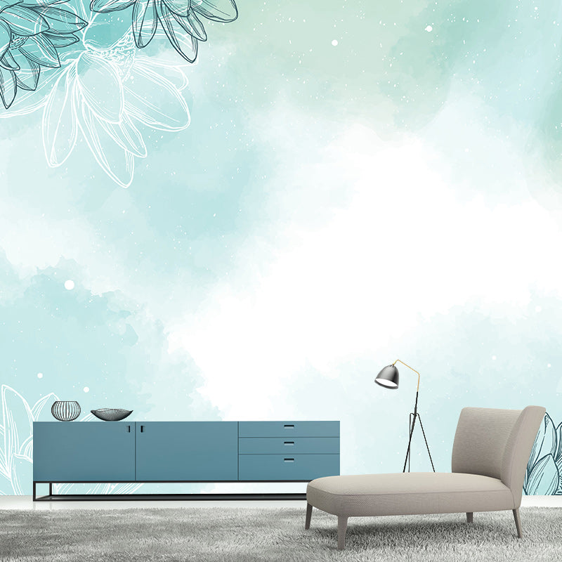 Illustration Wall Mural Wallpaper Plant Decoration Sitting Room Wall Mural