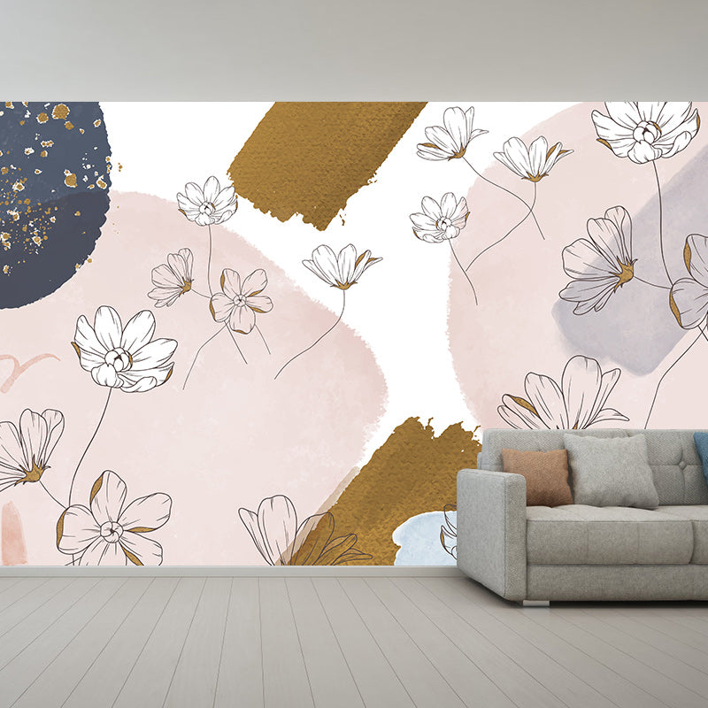 Illustration Wall Mural Wallpaper Plant Decoration Sitting Room Wall Mural