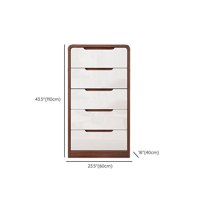 Contemporary Wooden Storage Chest Vertical Bedroom Chest with Drawers