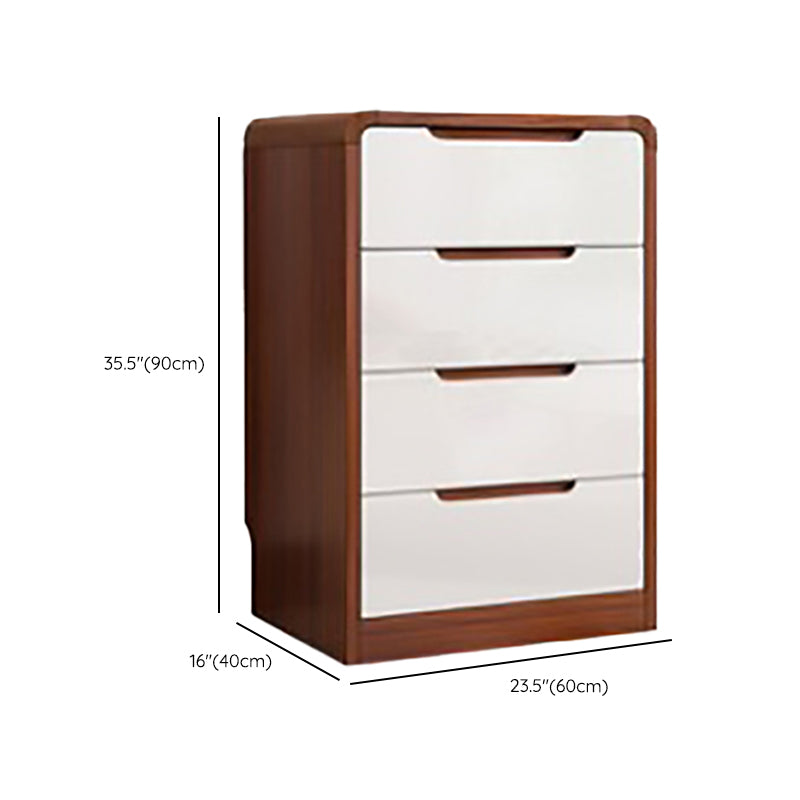Contemporary Wooden Storage Chest Vertical Bedroom Chest with Drawers