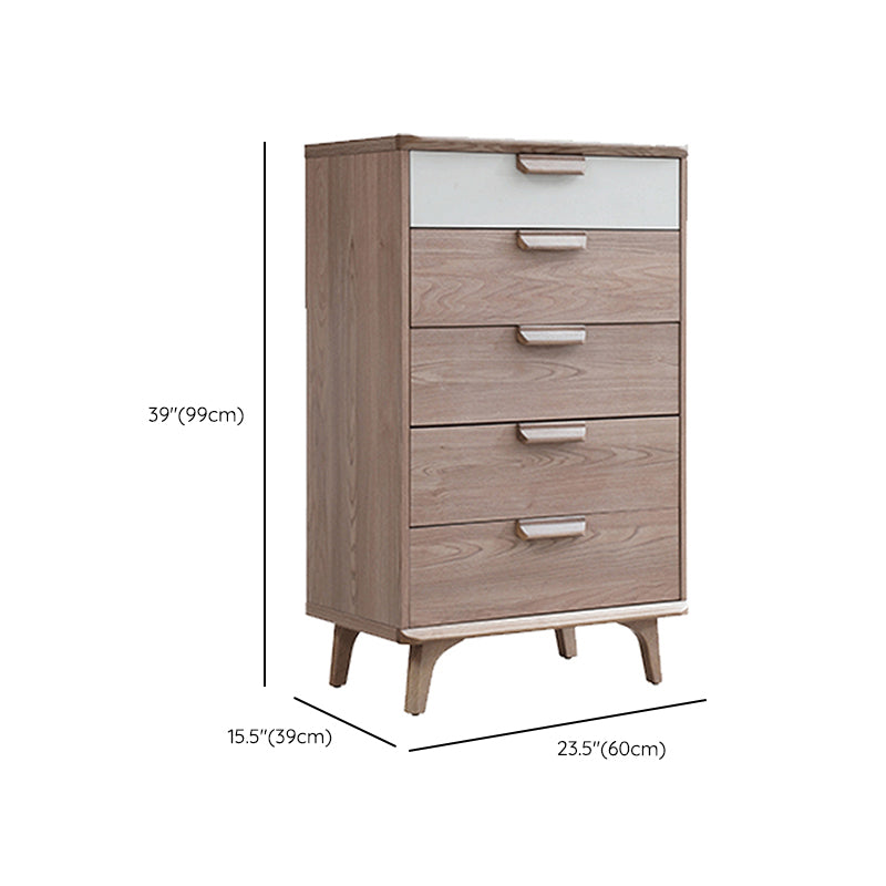 Contemporary Storage Chest Bedroom Solid Wood Chest with Drawers