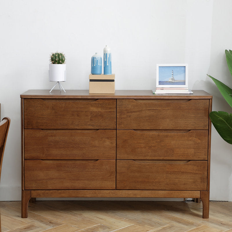Contemporary Home Storage Chest Rubber Wood Chest with Drawers