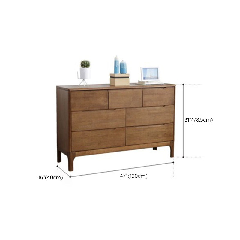 Contemporary Home Storage Chest Rubber Wood Chest with Drawers