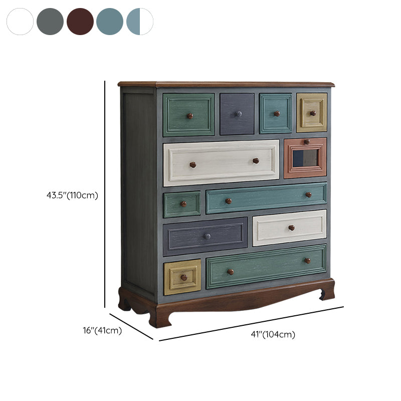 Nautical Bedroom Chest Solid Wood 16"Wide Storage Chest with Drawers