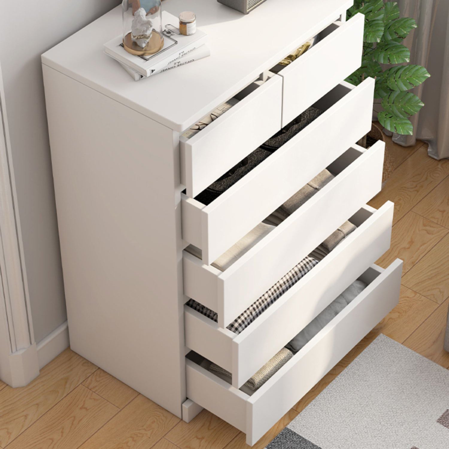 Wood Modern Storage Chest Dresser Vertical Dresser without Mirror